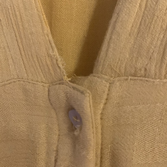 Free People Yellow & White Midi Dress Floral Embroidery - Size Med - Picture 8 of 13